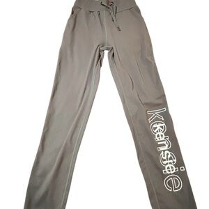 Kensie Gray Active Jogger Leggings with Side Logo